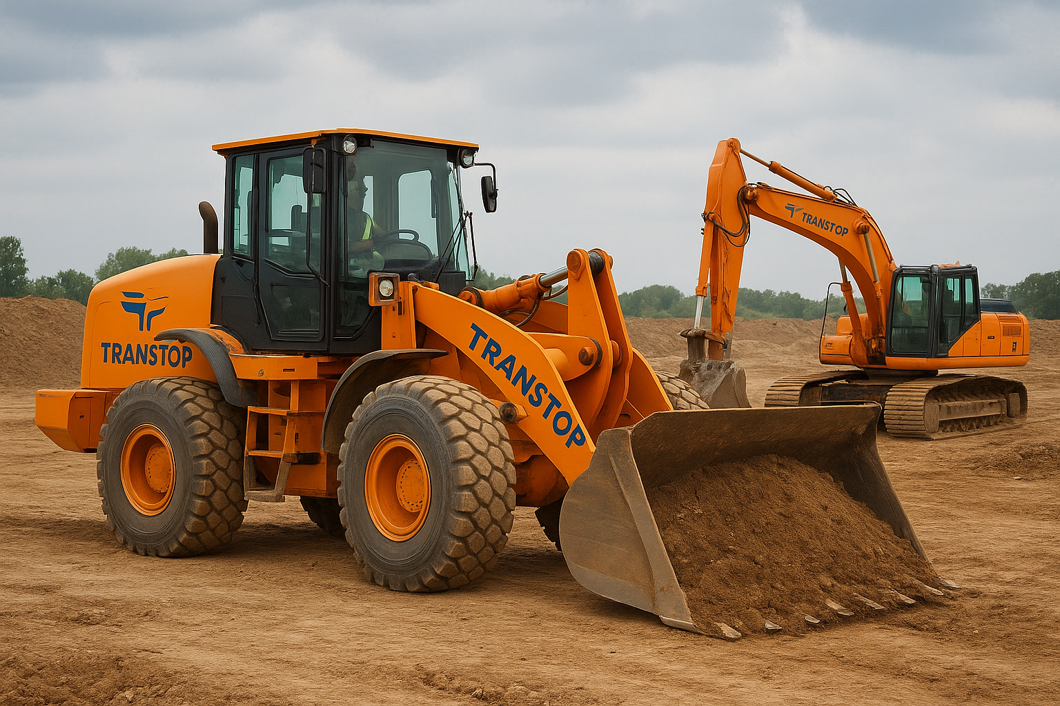 Equipe da Transtop em frente à frota